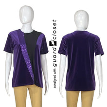 Load image into Gallery viewer, 5 Purple White Silver Long Sleeve Skirted Unitards + 1 Male Top by Band Shoppe
