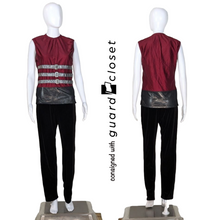 Load image into Gallery viewer, 37 sleeveless Tops &amp; Bibs in Black Maroon Silver by Creative Costuming &amp; Designs
