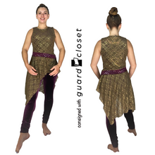 Load image into Gallery viewer, Purple/Gold Varied Dresses, Unitards, Tops, Bottoms by JHD Designs
