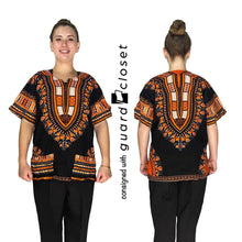 Load image into Gallery viewer, 11 Black Orange Blue White Dashiki Short Sleeve Smocks by Klub Kool
