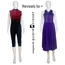 Load image into Gallery viewer, 12 Sleeveless Red or Blue to Purple Reveal Costume by Dance Sophisticates
