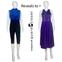 Load image into Gallery viewer, 12 Sleeveless Red or Blue to Purple Reveal Costume by Dance Sophisticates
