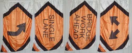 41 white/orange road construction flags R&S Marching Arts