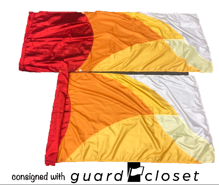 11 Red/orange/yellow/white Color Block Extension Flags guardcloset