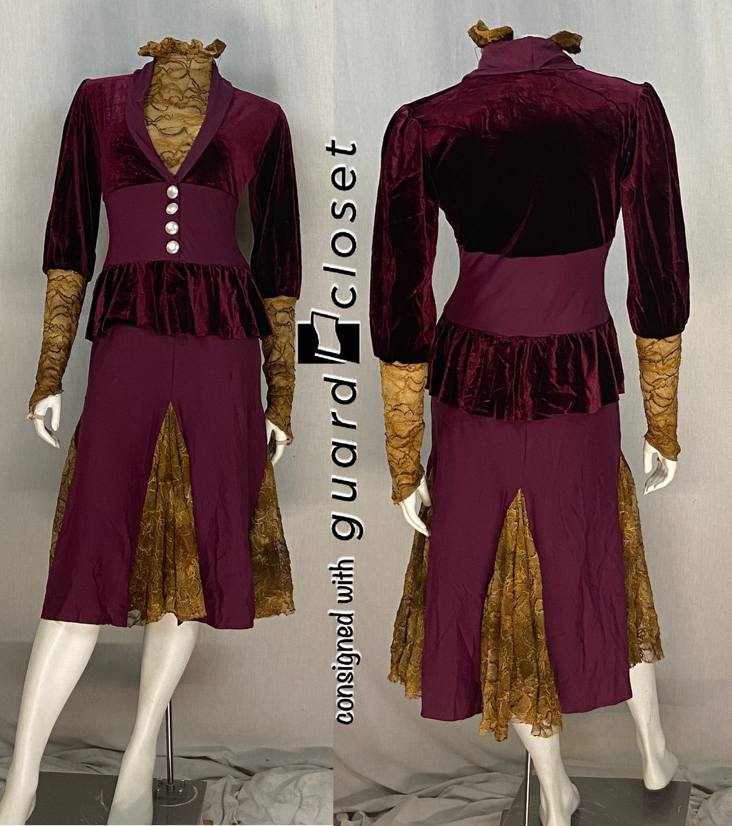 9 Maroon/bronze Dresses With Built In Leotard A Wish Come True