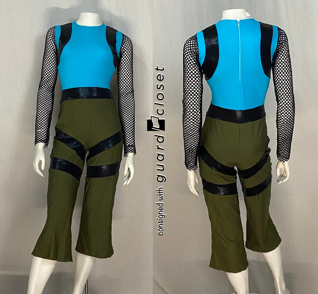 27 aqua/black/olive capri unitards A Wish Come True