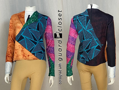 34 multicolor tuxedo motif performance tops guardcloset