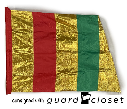 13 red/green/gold vertical stripe flags guardcloset